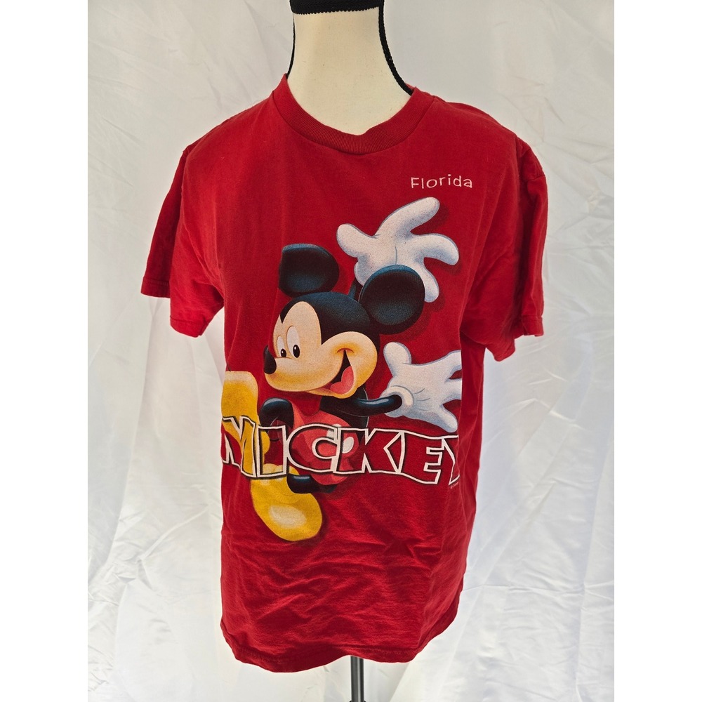 Vintage‎ Disney Mickey Mouse Florida Graphic T Shirt Red Medium